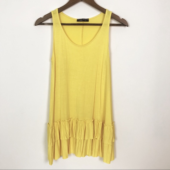 Shop Basic USA Ruffle Tunic Top Mini Dress Tank - Picture 1 of 6